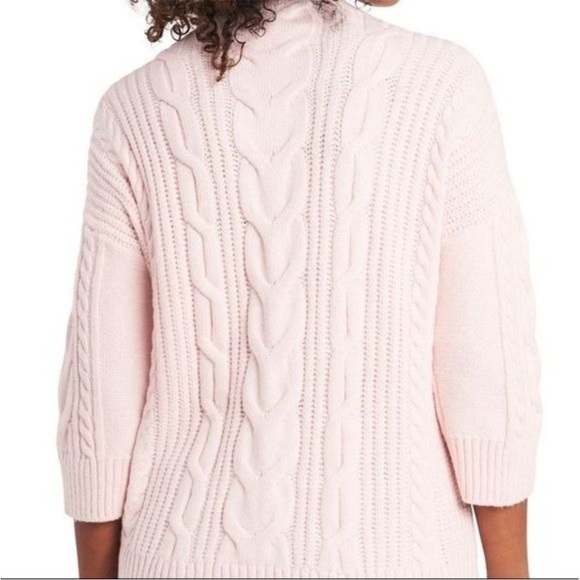 Vince Camuto Pink Knit Women's Pullover Sweater3/4 Sleeve High Sleeve Medium - Picture 4 of 10